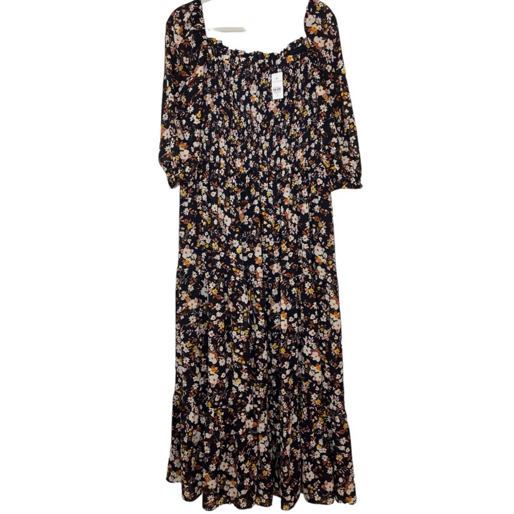 Ann Taylor Navy Floral Maxi Dress Size 14 NWT